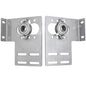 Two stainless end plate mounting brackets with integrated bearings and mounting holes
